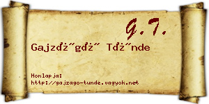 Gajzágó Tünde névjegykártya
